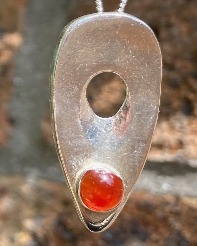 Menhir Sterling Silver and Carnelian Pendant