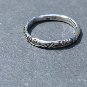 Troyl Solid 925 Sterling Silver Swirl Pattern Band Ring.  Size R